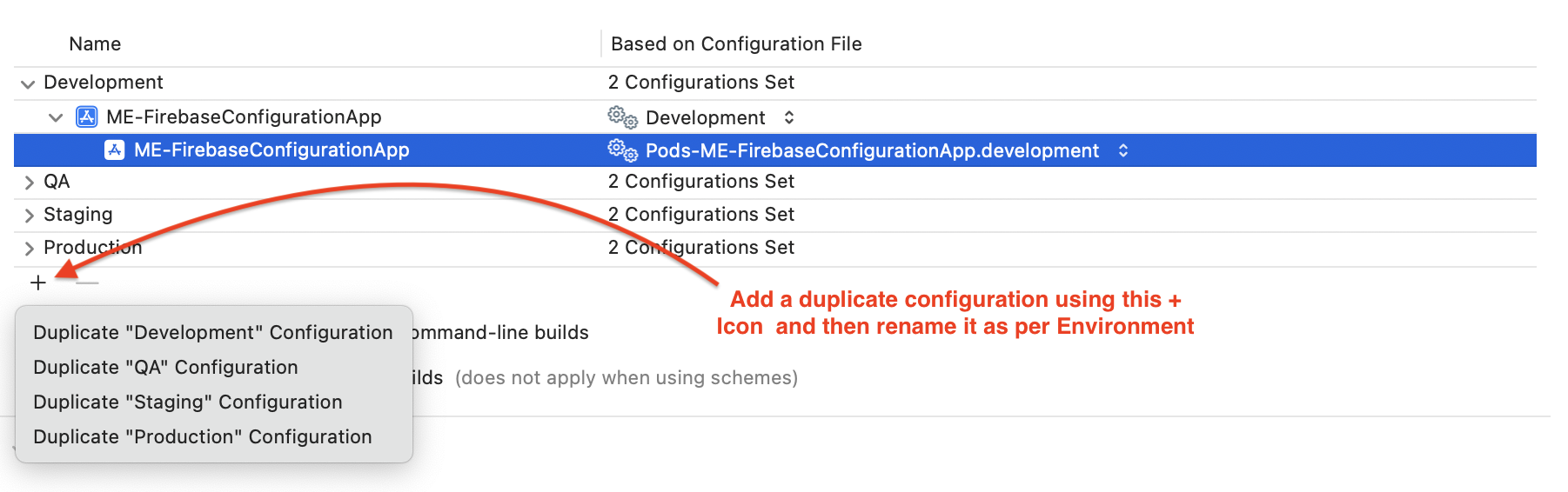 Add Duplicate Configuration for Environment